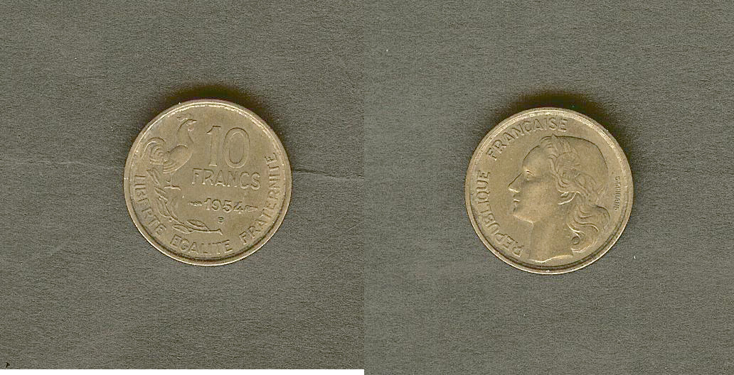 10 francs Guiraud 1954 Beaumont-Le-Roger SUP-